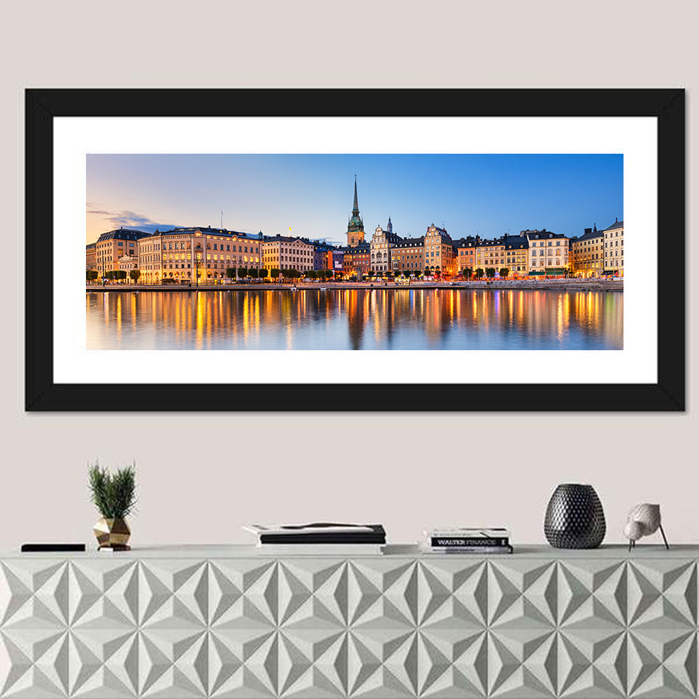 Gamla Stan Night Reflections Wall Art