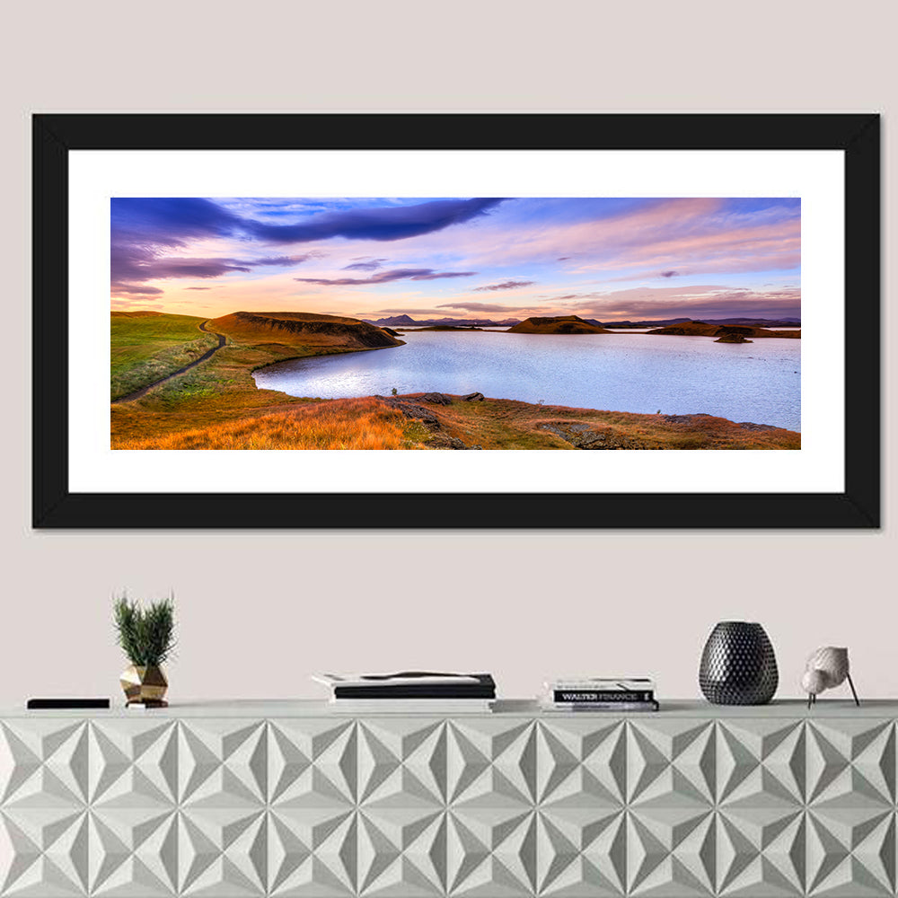 Sunset Over Lake Myvatn Wall Art