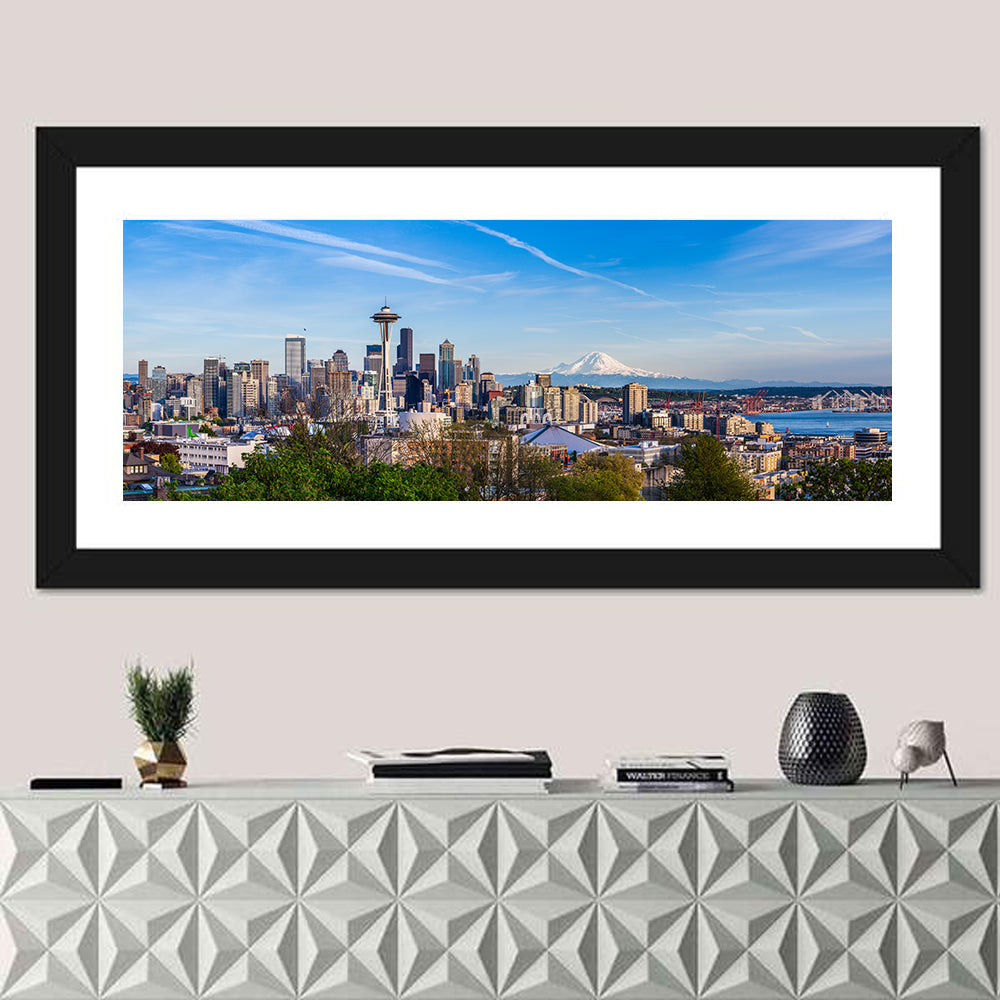 Seattle Skyline with Mount Rainier Wall Art