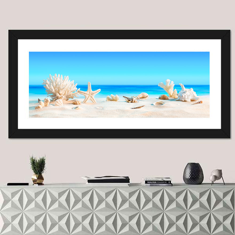 Seashells on Turquoise Shore Wall Art