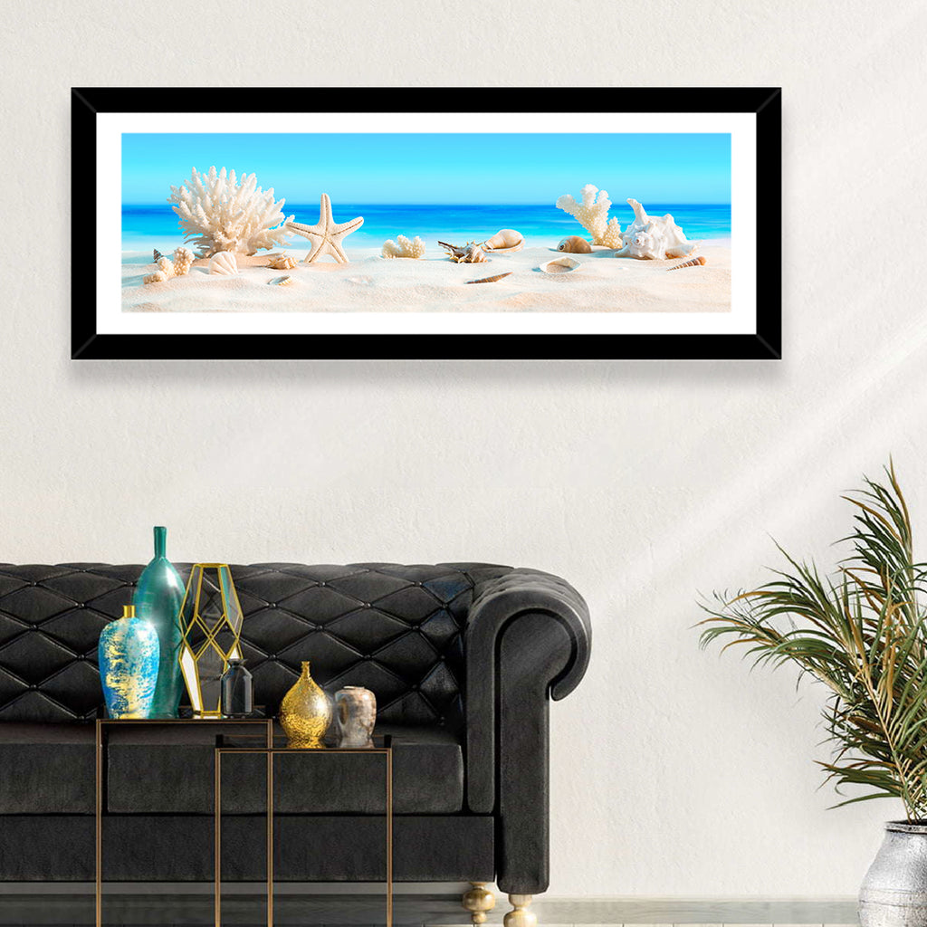 Seashells on Turquoise Shore Wall Art