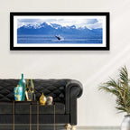 Humpback Whale with Snow Capped Mountains Wall Art
