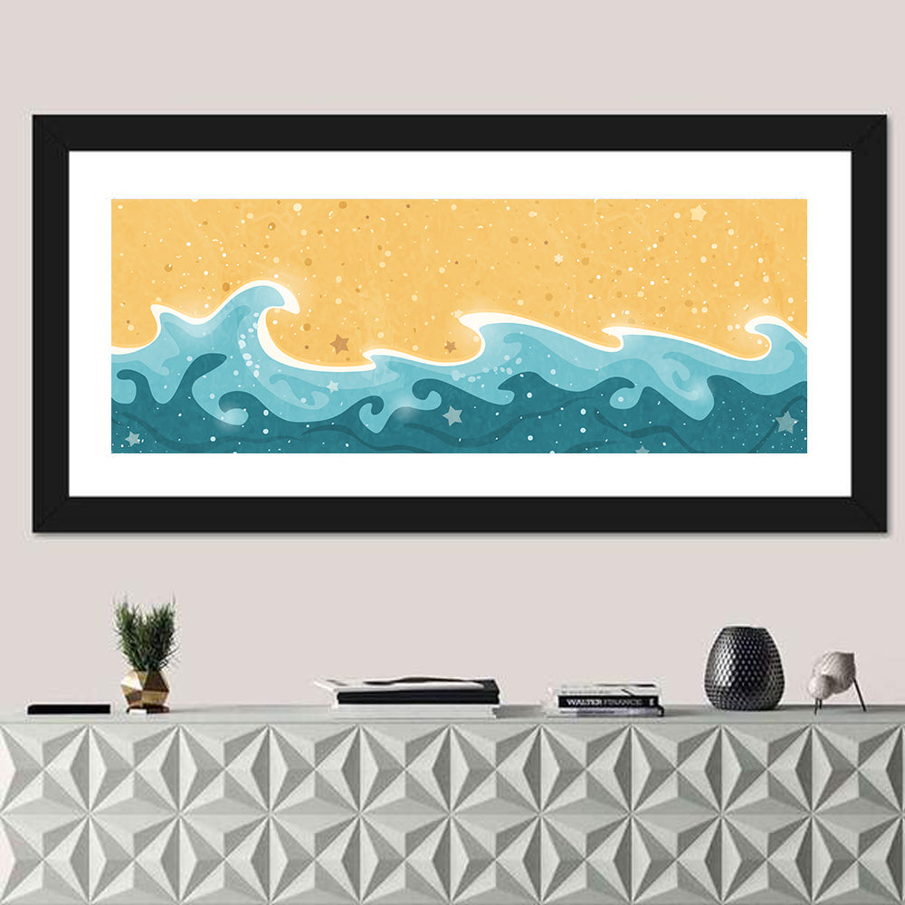 Whimsical Starry Waves Abstract Wall Art