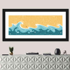 Whimsical Starry Waves Abstract Wall Art