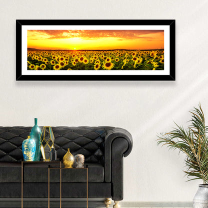 Sunflower Field Sunset Wall Art
