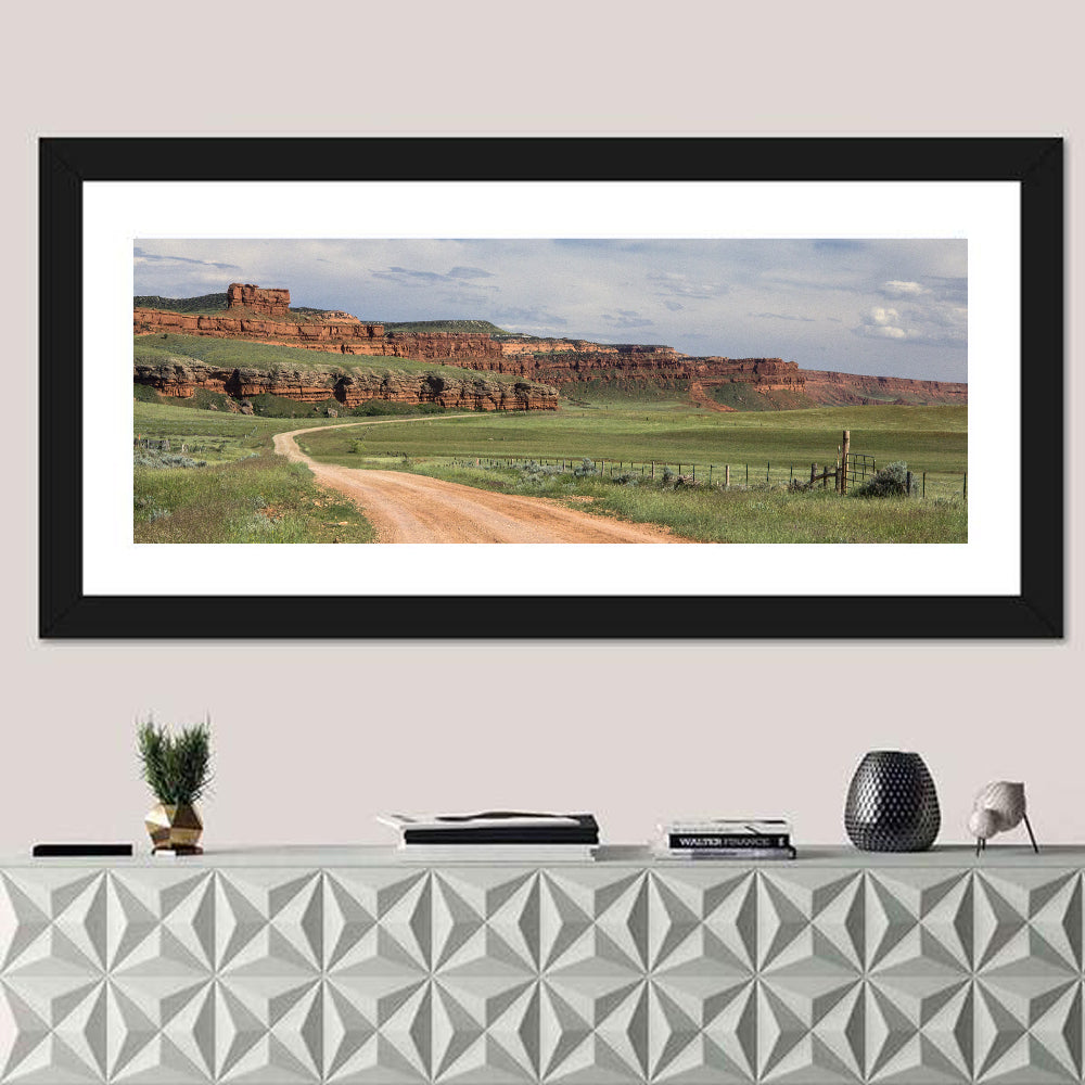 Kaycee Red Cliffs Wall Art in a room, panoramic