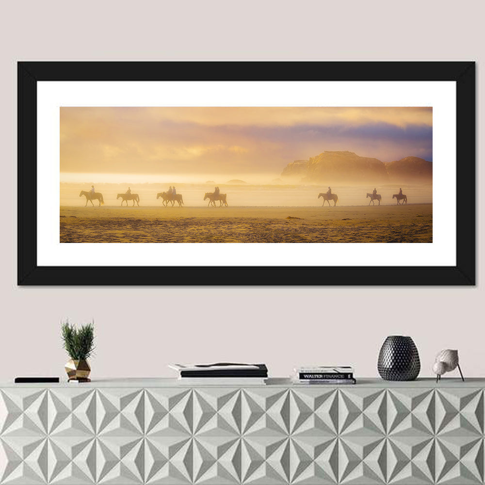 Misty Beach Horseback Riders Wall Art