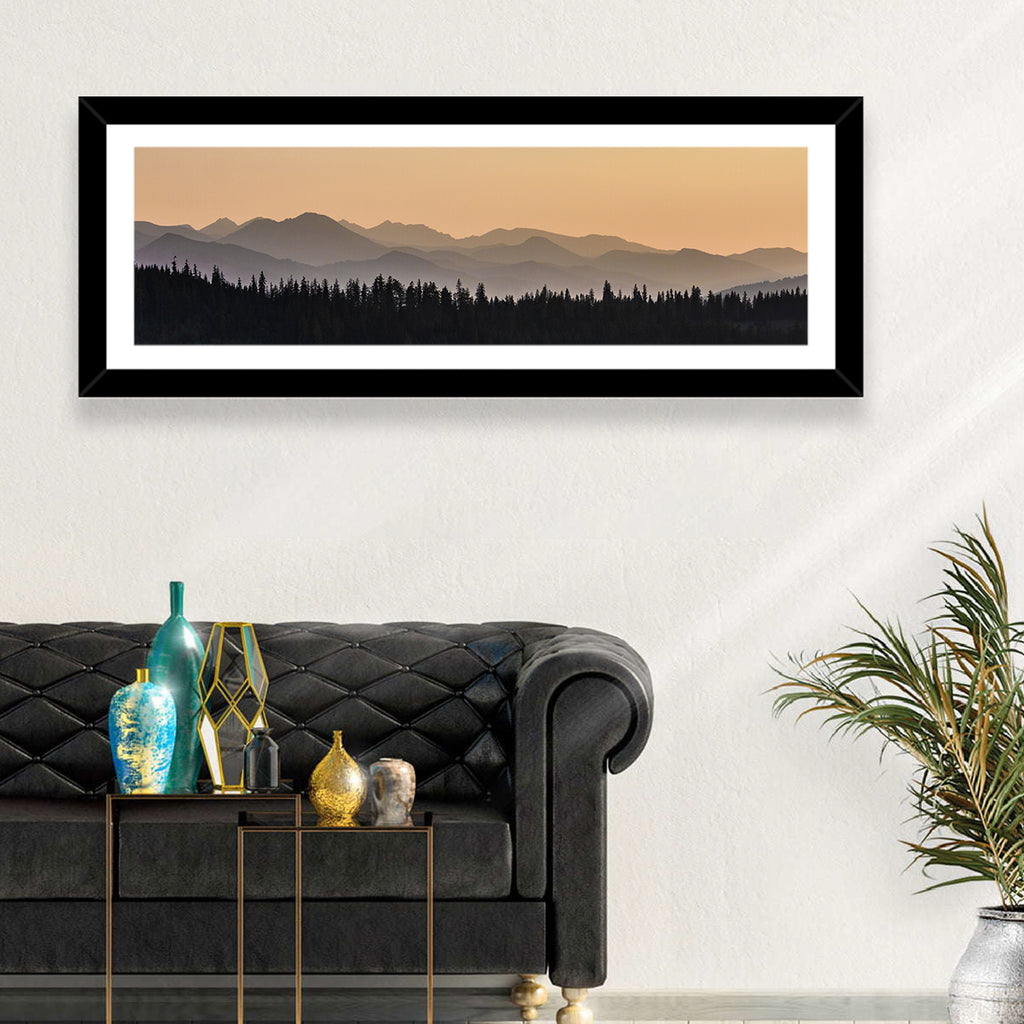 Lavender Mountain Ridge Silhouettes Wall Art