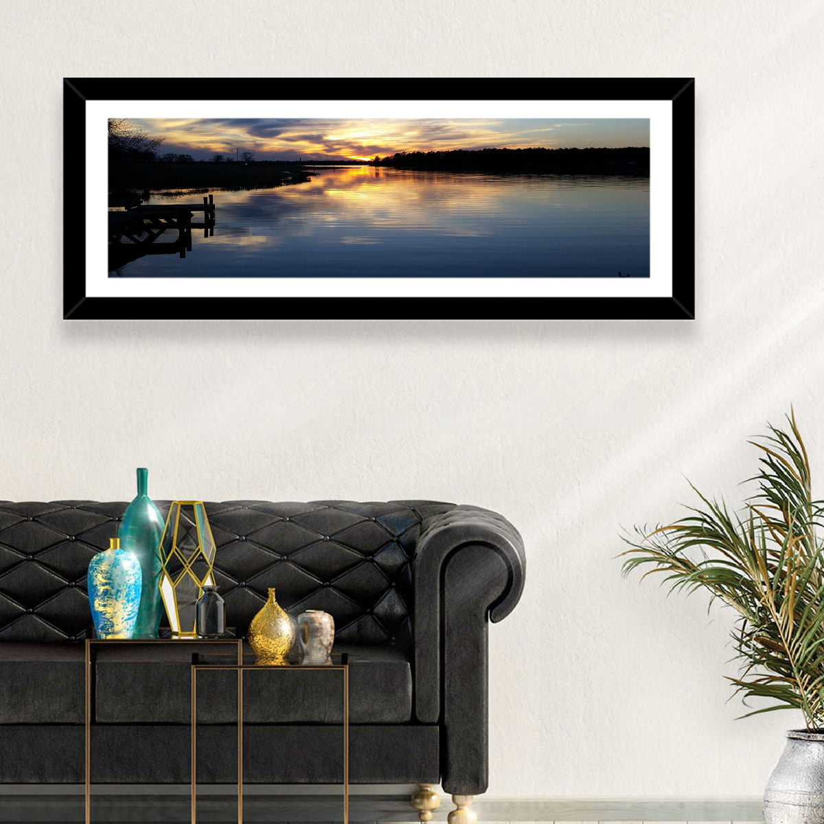 Lake Palestine Pier at Sunset Wall Art