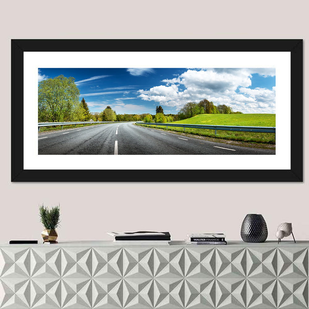 Sunlit Asphalt Road Wall Art