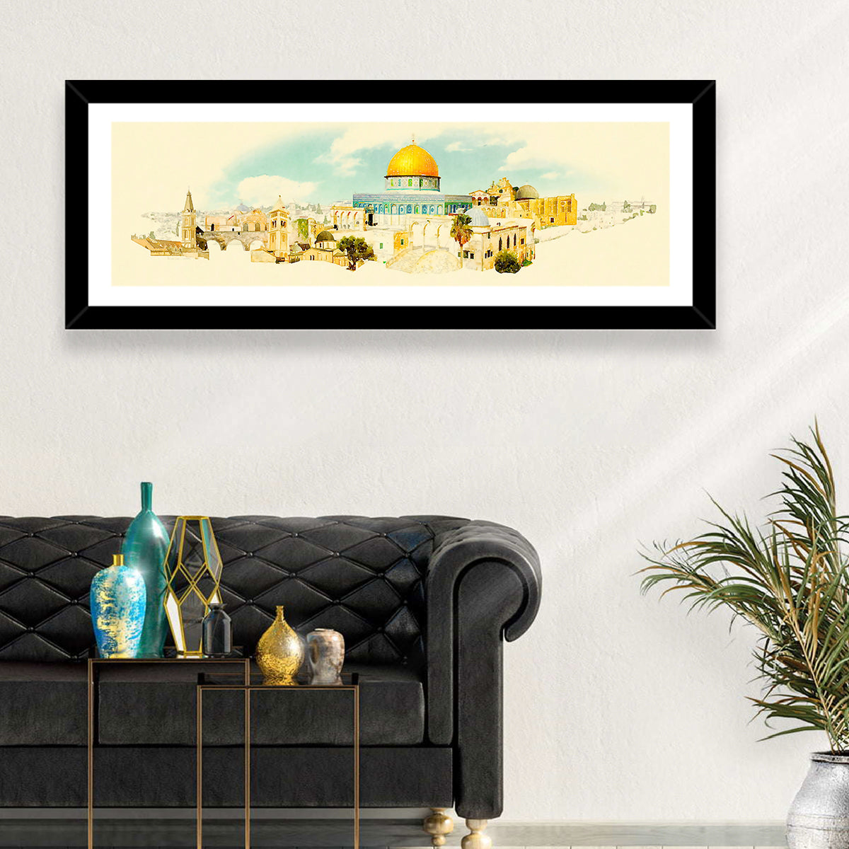 Golden Dome of the Rock, Jerusalem Wall Art in a room, panoramic