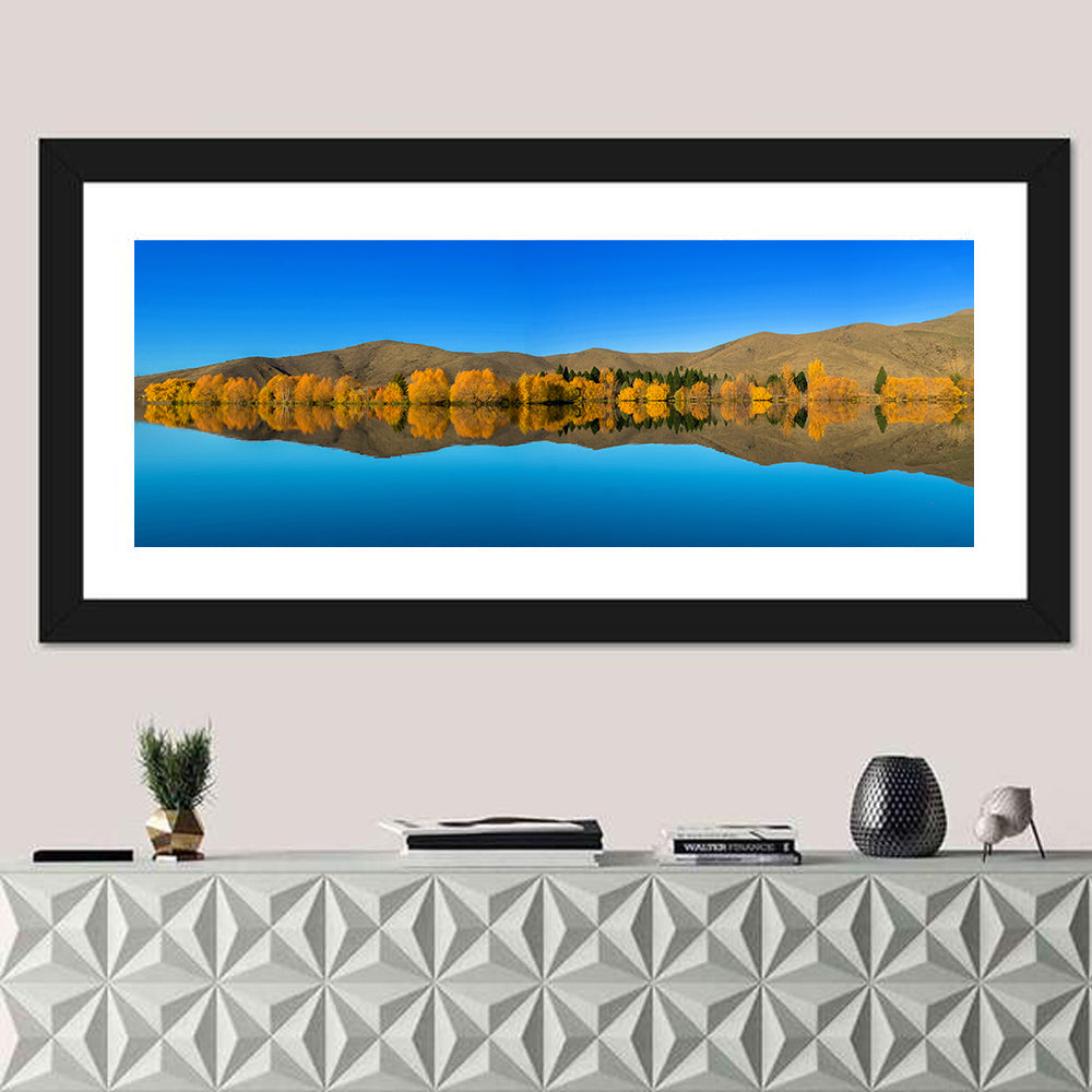 Lake Ruataniwha Wall Art in a room, panoramic