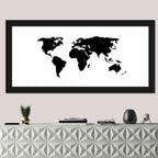 Minimalist Black World Map Wall Art