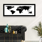 Minimalist Black World Map Wall Art