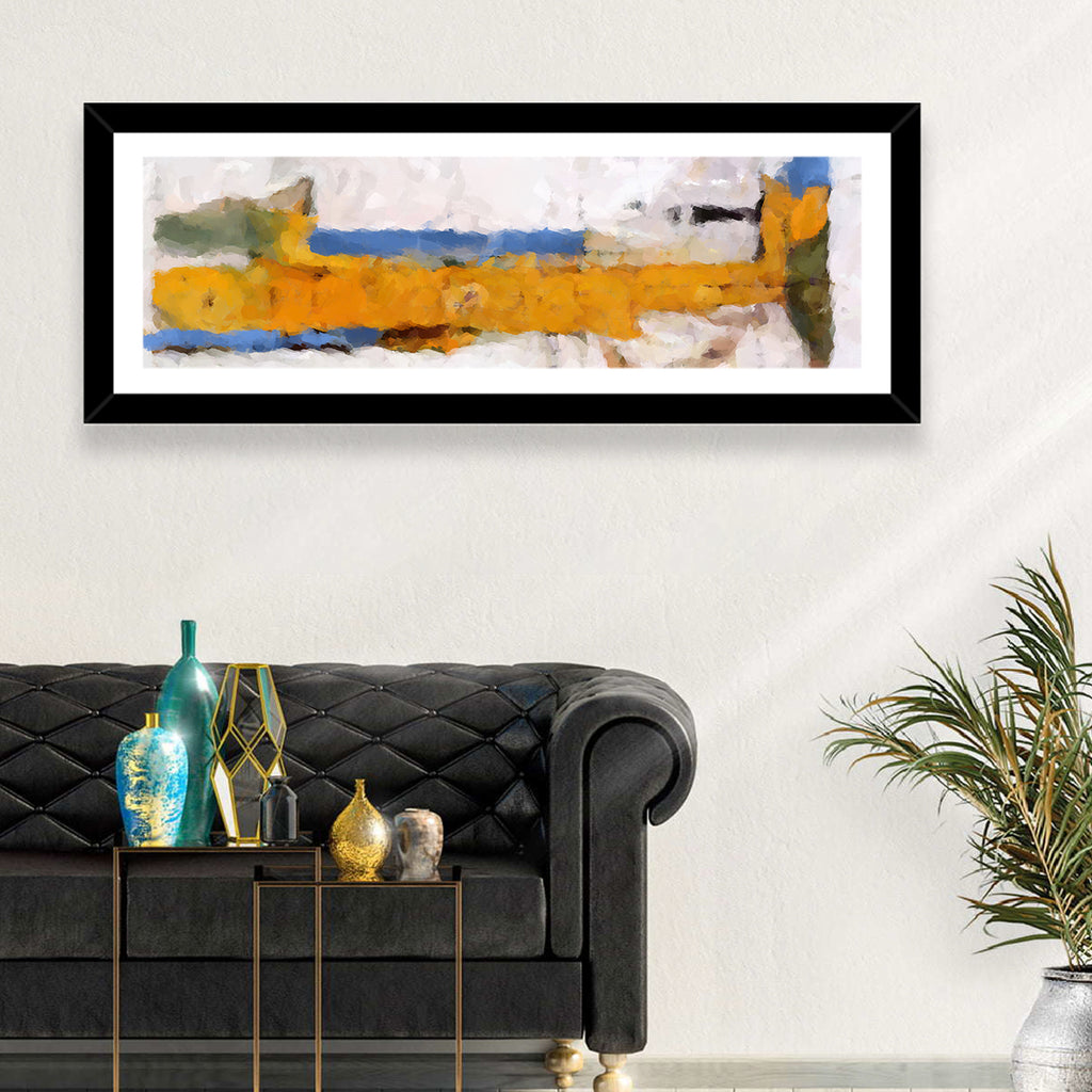Lake Reflection in Yellow and Blue Wall Art
