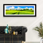 Tractor Tracks Through Green Rolling Hills Wall Art
