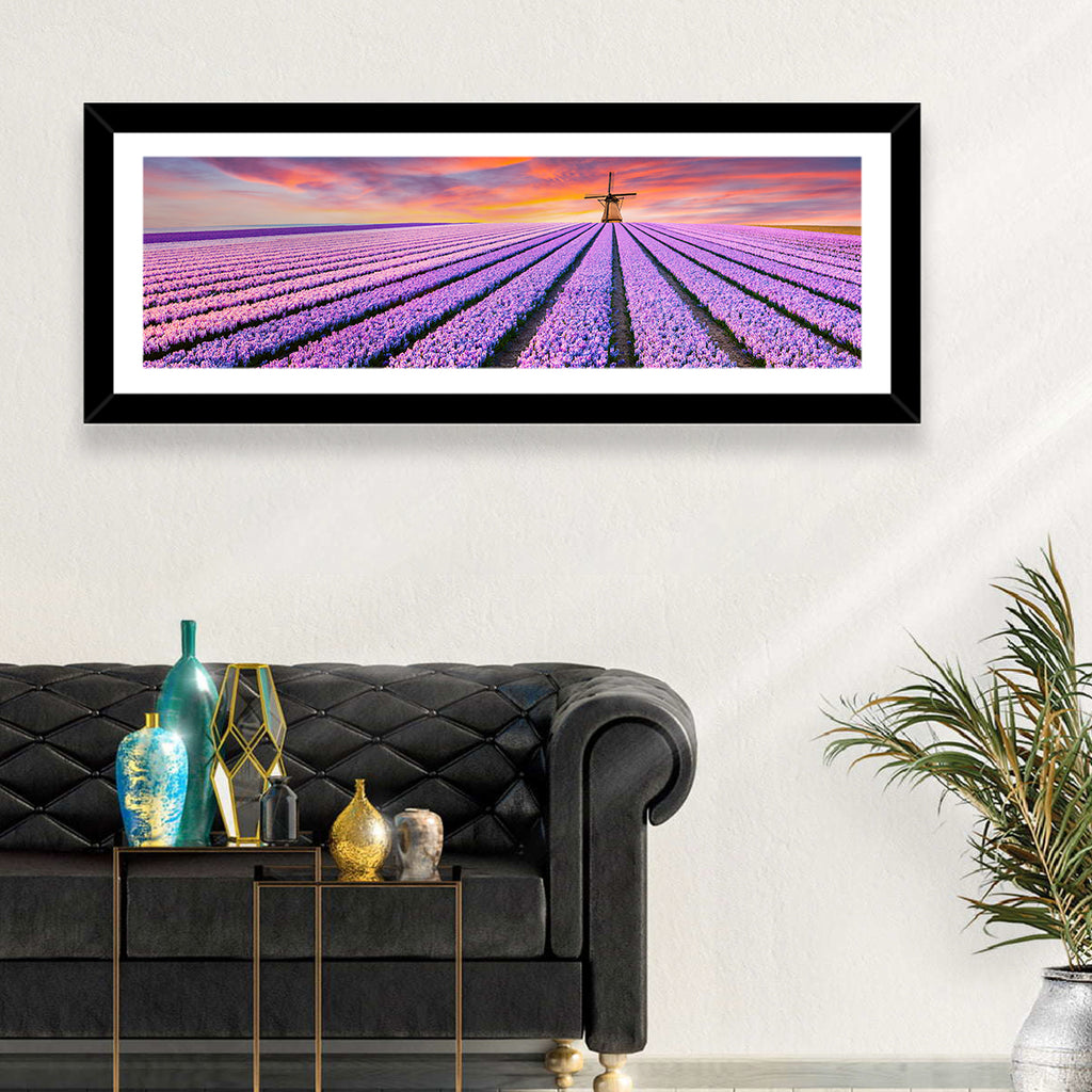 Hyacinth Field at Sunset Wall Art