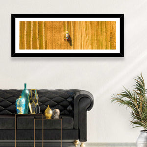 Wheat Field Harvesting Wall Art