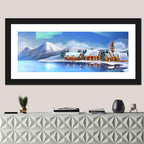 Northern Lights Winter Village Wall Art
