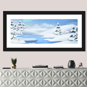 Christmas Trees Winter Illustration Wall Art