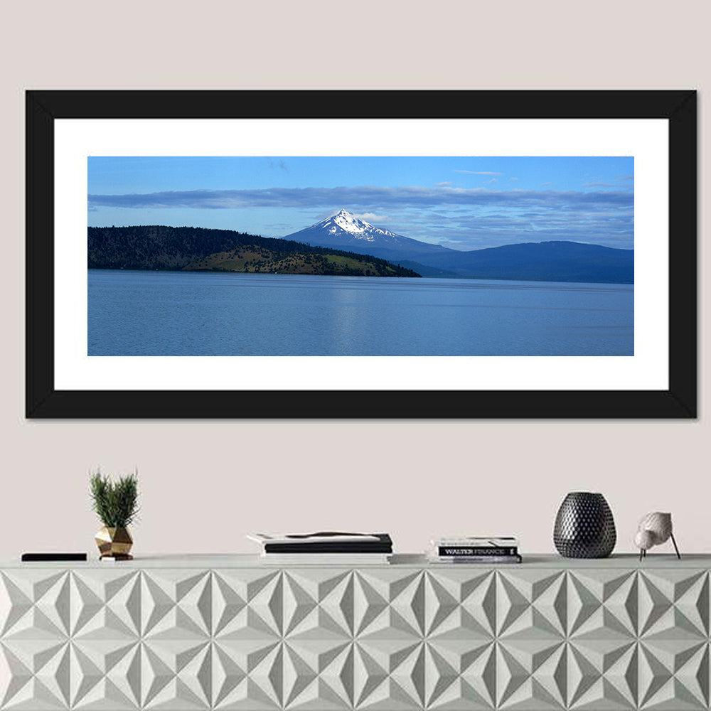 Upper Klamath Lake Wall Art in a room, panoramic