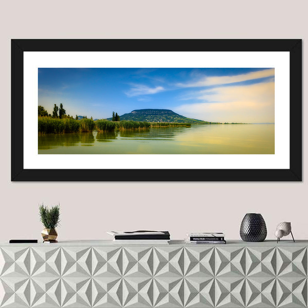 Lake Balaton Wall Art in a room, panoramic