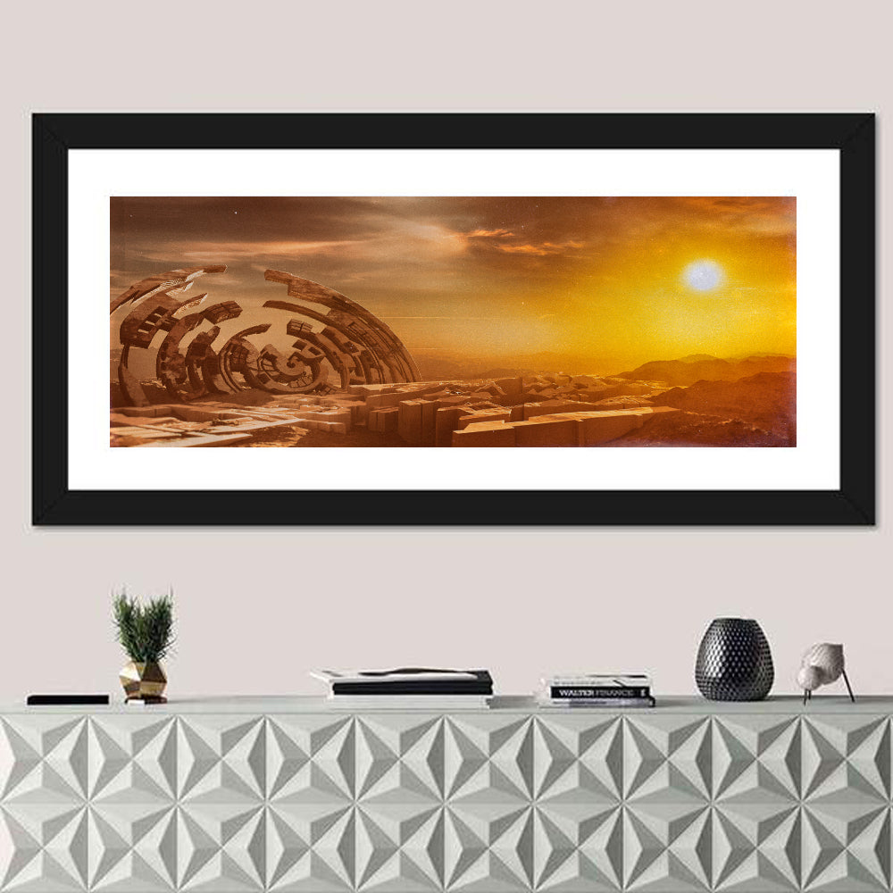 Deserted Alien Planet at Dusk Wall Art