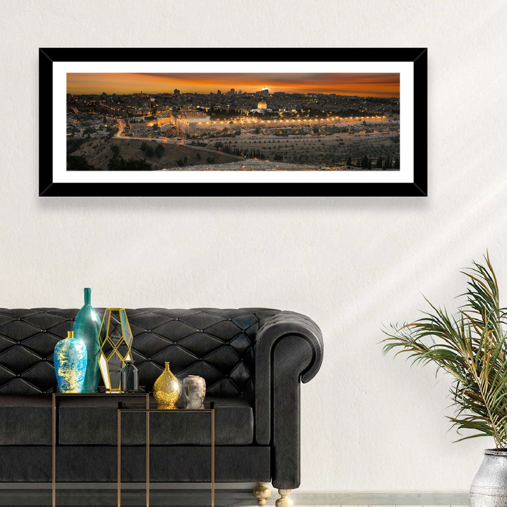 Jerusalem Sunset Over Temple Mount Wall Art