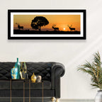 Bull Elk Sunset Silhouette Wall Art