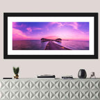 Sunset Pier Overwater Bungalows Wall Art