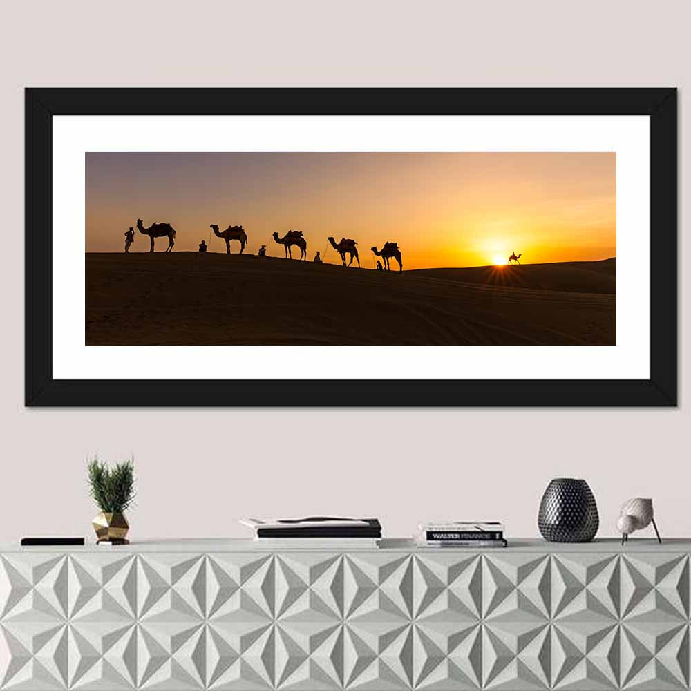 Camel Caravan In Thar Desert Wall Art