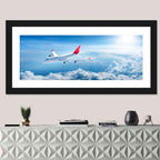 Airplane Over Blue Cloudscape Wall Art