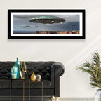 Ufos Over Stormy Canyon Wall Art