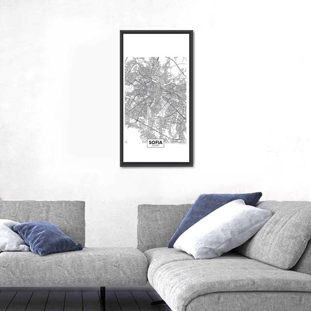 Sofia City Map Wall Art