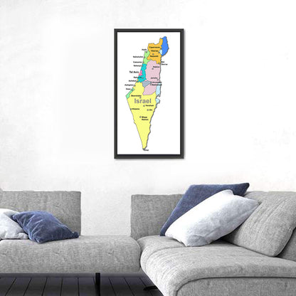 Modern Israel Map Wall Art