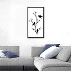 Three Birds on Branch Silhouette Wall Art