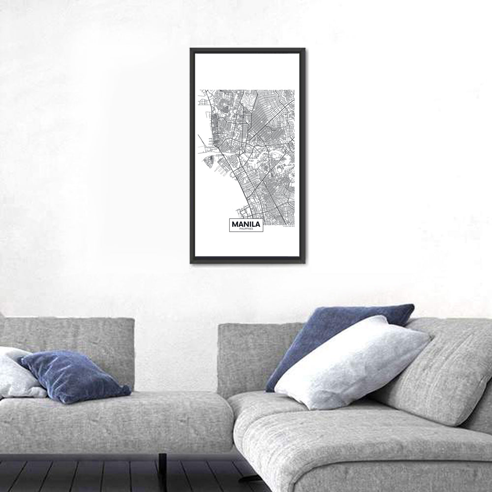 Manila City Map Wall Art