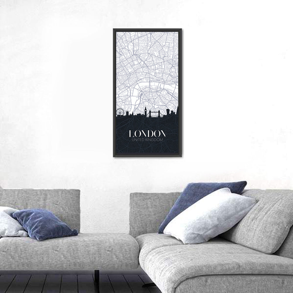 London Skyline Map Wall Art