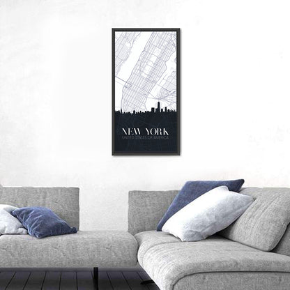 New York City Map Wall Art