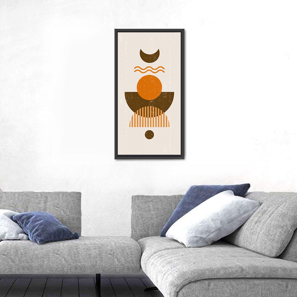Earthy Sun and Crescent Moon Wall Art