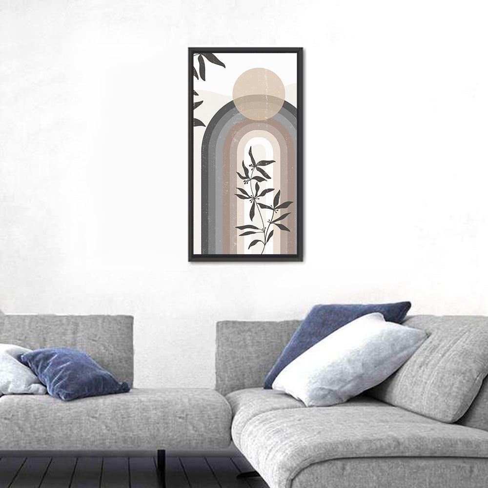 Taupe Rainbow Botanical Arch Wall Art