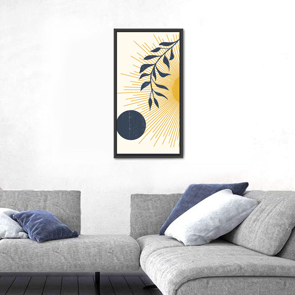 Textured Sun and Moon Abstract Wall Art