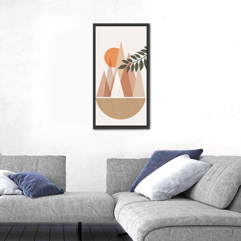 Geometric Mountain Sunset Wall Art