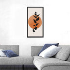 Leafy Branch with Terracotta Circle Wall Art