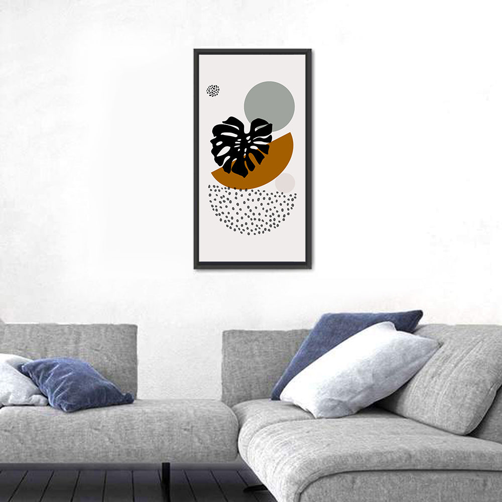 Monstera Leaf with Falling Stones Wall Art