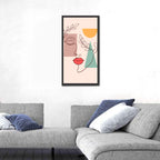 Minimal Woman Profile with Red Lips Wall Art