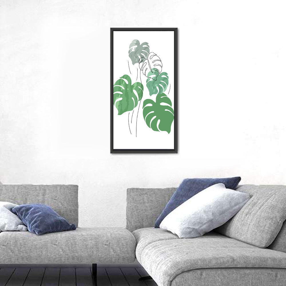 Monstera Leaves Watercolor Study Wall Art