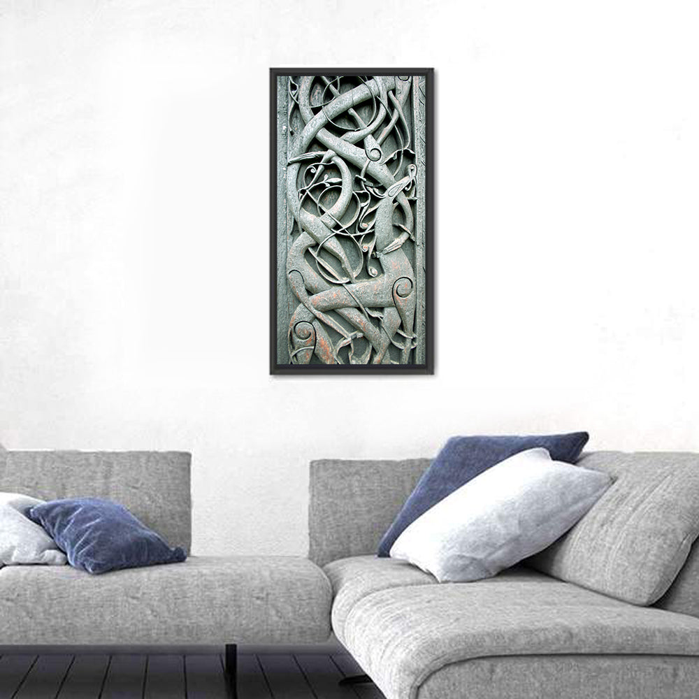 Norwegian Urnes Wood Carving Wall Art