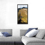 Aerial Mountain Slope with Red Cabin Wall Art