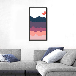 Moon & Mountains Abstract Wall Art